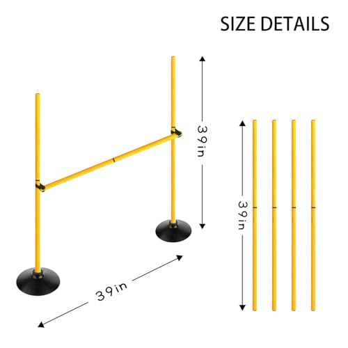 adjustable height agility hurdle set multi-function soccer trainning pole set coaching sticks with rubber base