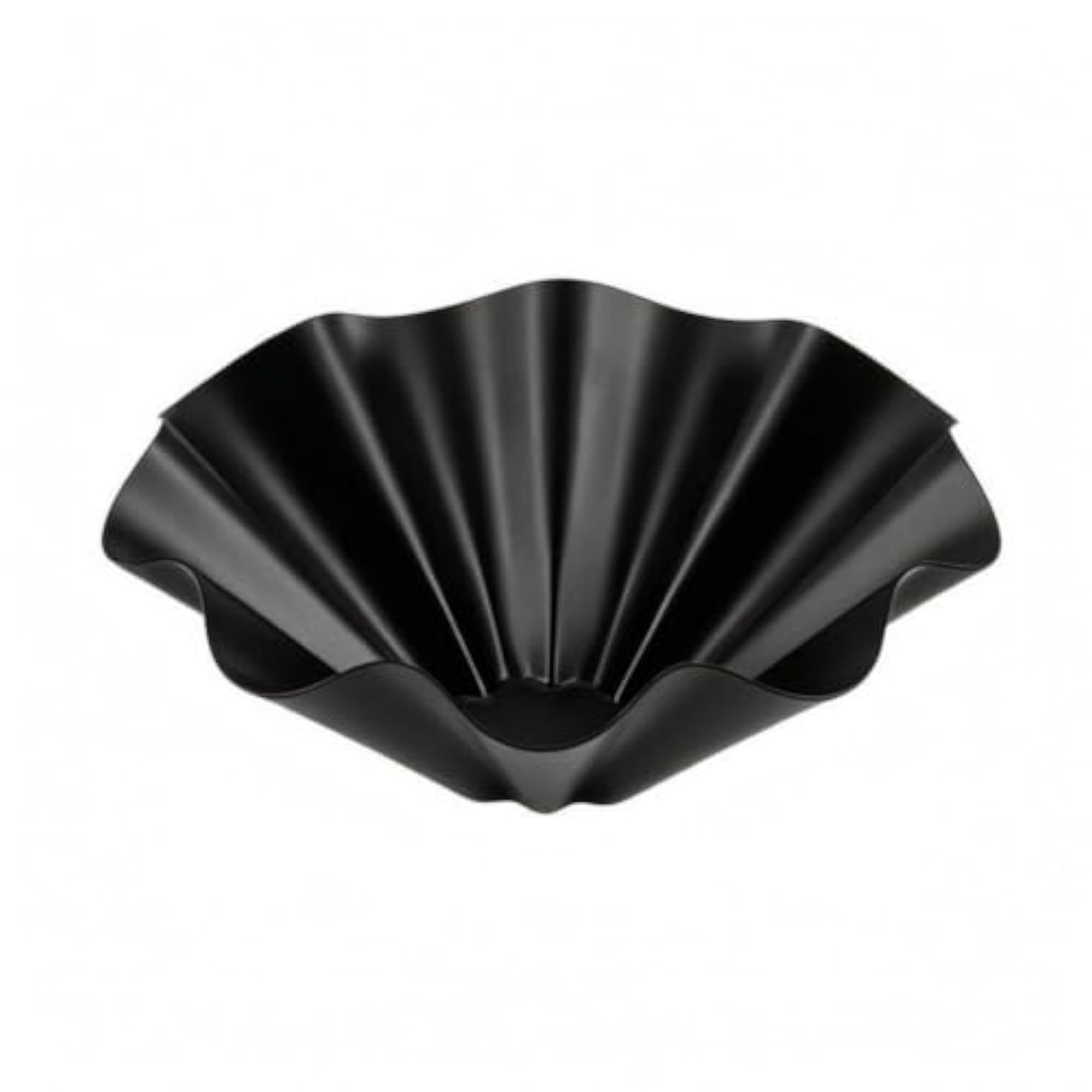 Geometric Metal Tray with Scalloped Rim
