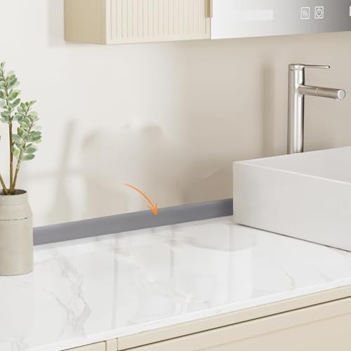 EFUTURETIME 6M Übergangsleiste Selbstklebend Übergangsprofil 4cm Breit, 3.5mm Hohe Türleiste Boden Selbstklebend Abdeckleiste PVC für Fußböden, Tür, Fenster - Grau