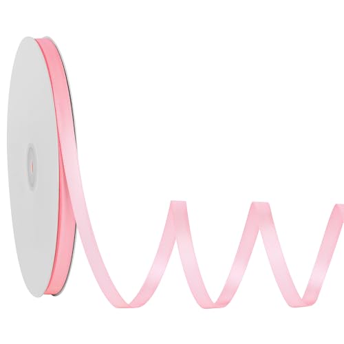 LIUYAXI Cinta de saten rosa claro de doble cara, 3/8 pulgadas x 100 yardas, cintas perfectas para envolver regalos, ramos, decor