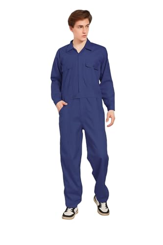 Image of TrendyUniform Plain Boiler Suit /Men'S Cotton boiler suit /boiler suit For Industrial /Full Sleeves Coverall /Mechanic Painter Workwear, Size-xl, Colour-Navy Blue