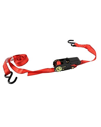 Ratchet Tie Down - Red - 4 pk - 1" X 15' - S Hook - 400 Lbs Load Cap - 1200 Lb Break strength