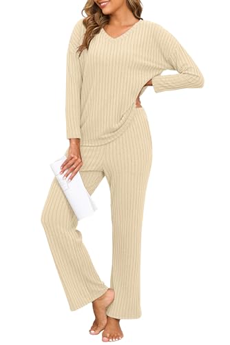 Image of PrinStory Womens Pajama Sets Long Sleeve Lounge Set