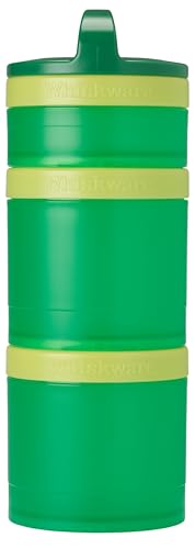 Image of Whiskware Solid Snack Containers, 3 Stackable Snack Cups, Green /Yellow