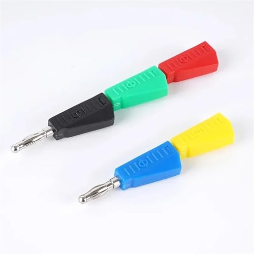 Conectores de plátano 4mm de cobre niquelado apilables para soldadura verde pack de 40 piezas 5