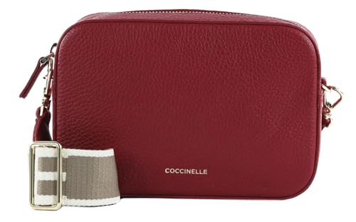 Sac à épaule bandoulière Tebe Coccinelle en cuir framboise