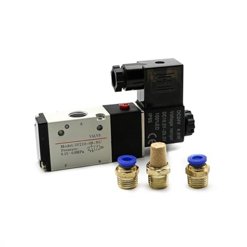 Válvula de control direccional de aire de 3 vías modelo 3V210-08 y 12V 2