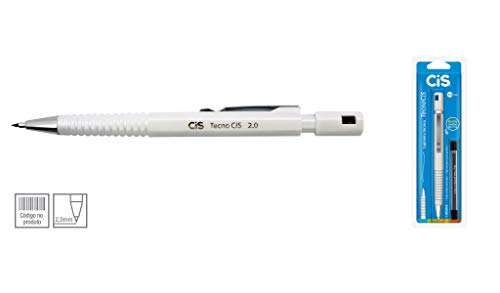 Lapiseira Técnica Tecnocis 2.0 mm, Branca, Blister com 1 + Grafite
