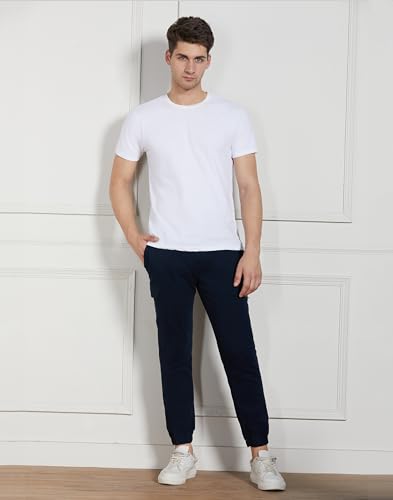 Image of Dennis Lingo Mens Cotton Lycra Solid Mid Rise Regular Fit Stretchable Cargo Joggers
