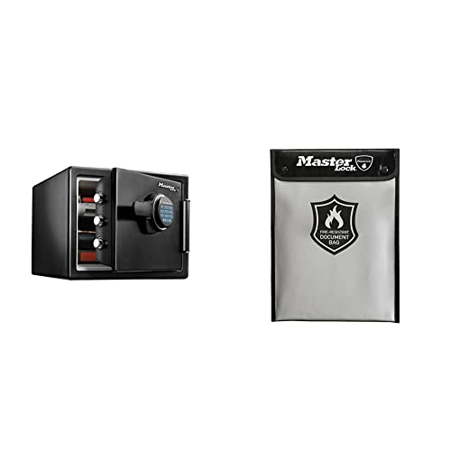 Master Lock Coffre Fort et Porte Documents Anti feu LFW082FTC + FBWLZ0EURHRO, Ignifuge et Etanche, 22.8 L