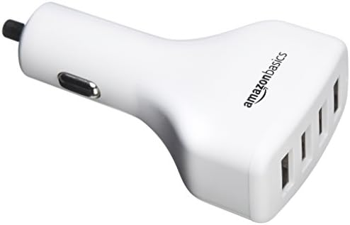 Amazon Basics Dual-Port USB Car Charger for Apple & Android Devices, 4.8 Amp/24W, Black