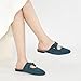 Aomigoct Mules for Woman Flats Comfortable: Blue 10 Round Toe Slip On Womens Mules Casual Fashion Work Shoes