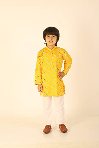 Image of AHHAAAA Kids Ethnic Cotton Printed Kurta Pyjama Set for Boys 822