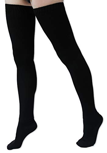 NEON NATION Extra Long Solid Color Thigh High Knit Socks