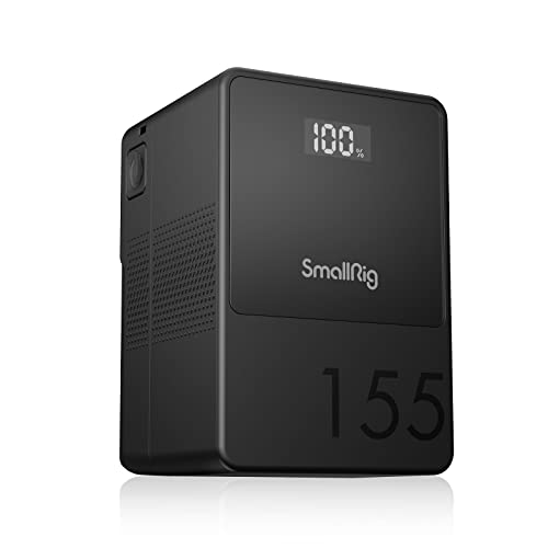 SmallRig VB155 ミニ V マウント バッテリー Vバッテリー 10500mAh(155Wh/14.8V) OLED スクリーン 65W PD USB-C 急速充電 D-TAP & USB-A デュアル DC ポート カメラ COB LEDビデオライト スマートフォン用コンパクト V ロック バッテリー 3581