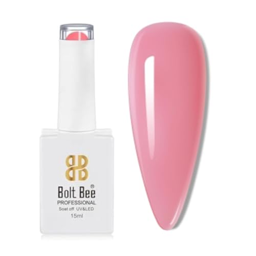 Image of Bolt Bee Jelly Pink Color Gel Nail Polish Soak Off UV Gel DIY at Home Manicure Salon Nail Art (106, 15ml)