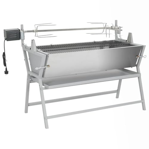 Gecheer Asador de Carne Eléctrico con Parrilla, Ajustable, Anti-Oxidación, 132x55x98 cm Modelo LYKLRZJ-41349ES