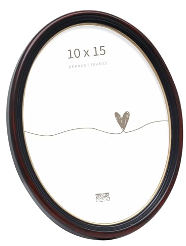 Materiale: resina Deknudt Frames S100F9-10.0X15.0 - Cornice portafoto Classica, Design Ovale, Colore: Nero 18 x 14 x 2 cm