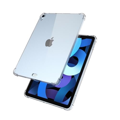 Case for iPad Air 11 Inch (M4/M3/M2-2026/2025/2024),iPad Air 5th/4th Generation Case (2022/2020) 10.9 Inch,Slim TPU Clear Transparent Back Protective Cover,Support Apple Pencil Pro/USB-C - Clear