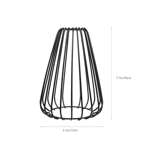 Image of Retro Metal Lampshade 7.09X5.12 Inch Hollow-Out Wire Cage Drop Shape Decorative Mesh Lamp Shade for Pendant Ceiling Light and Wall Fixture