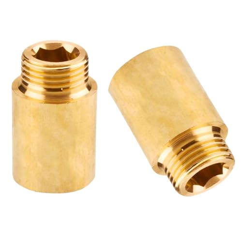 Hahnverlängerung G1/2 Zoll x 30 mm, 2 Stück messing Hahnverlängerung DN15 x 30mm, verlängerung Fitting, Gewindefitting