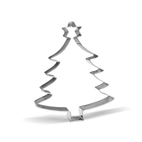 Emporte-pièce en forme de sapin de Noël avec étoile en acier inoxydable 13,8 cm