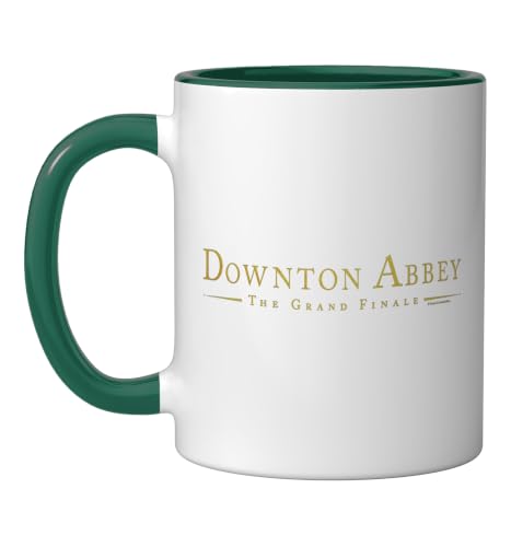 Downton Abbey: The Grand Finale Gold Logo Ceramic Mug, Dark Green/White, 11oz