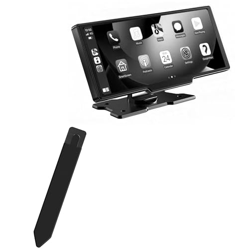 BoxWave Stylus Pouch Compatible with Flgocexs Wireless CarPlay Stereo (10.26 in) - Stylus PortaPouch, Stylus Holder Carrier Portable Self-Adhesive - Jet Black