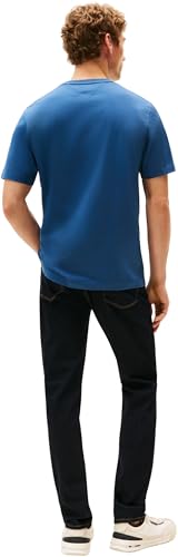 Tommy Hilfiger Camiseta de Manga Corta Hombre Seasonal Solid tee con Cuello Redondo, Azul (Aegean Sea), M