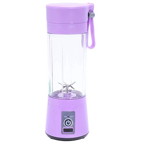 Yindhgdr Licuadora recargable USB de 380 ml, 6 cuchillas, exprimidor, botella, , zumo, cítricos, limón, verduras, frutas, batidos, exprimidores, escariadores