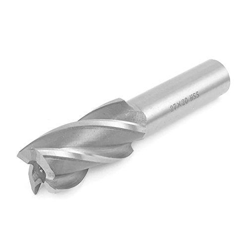 Image of uxcell 20mmx27mmx45mmx121mm Machining Cutting Tool Helical Groove 4 Flute Straight Shank Milling Cutter End Mill