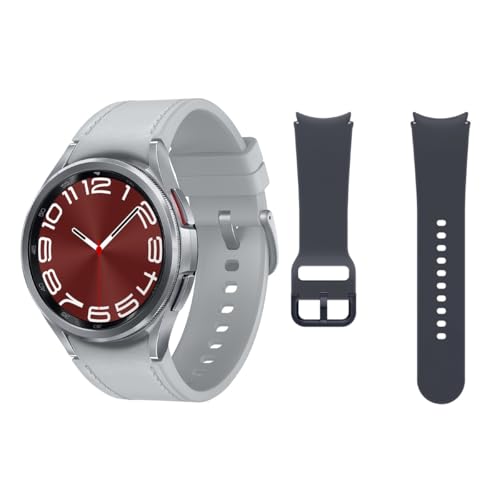 Samsung Galaxy Watch6 Classic 4G LTE, 43 mm + Correa de recambio   Smartwatch, Control de Salud, Seguimiento Deportivo, Batería de Carga Rápida, Plateado (Versión Española) (Reacondicionado)