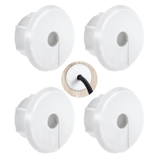 4-pcs Wall Hole Cable Conduit with 0.8cm Plastic Conduit Cover, Compatible Wall Hole Wiring kit, Wall Conduit Hole Ring (White) for Cable and Wire Furniture