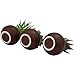 MyGift Succulents Plants Artificial, Fake Faux Indoor House Plants in Round Brown Ceramic Pots, Set of 3