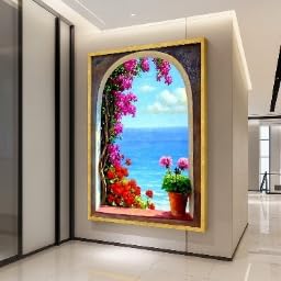 Toile imprimée vue méditerranéenne XINBAO pour habiller un mur vide