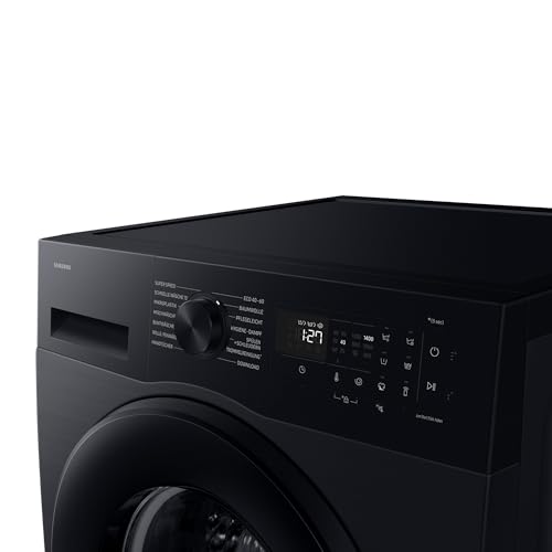 Samsung WW10FG5U34ABEG Waschmaschine, 10 kg, EEK: A, AI Energy Mode, AI Ecobubble, SuperSpeed 39 Min., Mikroplastikprogramm, WiFi, Schwarz