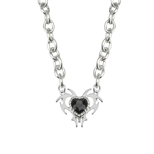 Cadeau pour Couples collier Feng Shui pendentif cœur asymétrique gothique