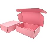 Lmuze Small Pink Shipping Boxes for Small Business Pack of 25-9x6x3 inches Cardboard Corrugated Mailer Boxes for Shipping Packaging Craft Gifts Giving Products