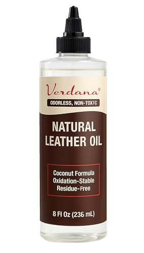 Verdana Leather Conditioner Oil – 8 Fl Oz – Plant-Based, Non-Toxic Leather Conditioner for Couches, Car Seats, Boots, Shoes, Jackets & Purses – Natural, Odorless Conditioning Oil