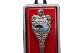 Sammlerstück Souvenir-Löffel aus Metall mit Geschenkbox, Touristenorte, Glocken (Neapel, Sorrent, Amalfi) – Dekorationsartikel