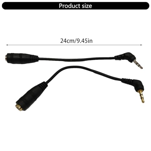 Adaptador de audio estéreo 2.5mm macho a 3.5mm hembra ángulo 90° miniatura 5
