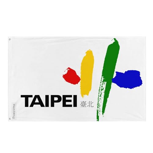 Drapeau Taipei Pixelforma grand format en polyester résistant toutes tailles