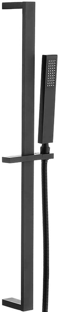 Ensemble de douche carré en laiton avec colonne noire mate