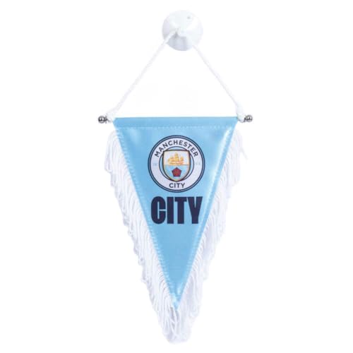 Minibanderín triangular del Manchester City FC para decorar tu espacio de aficionado 4