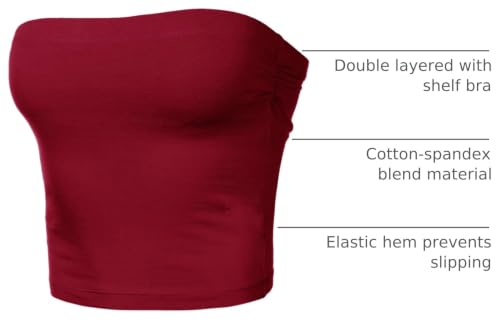 Image of Women's Shapewear Tube Tops Strapless Ruched Built-in Shelf Bra Casual