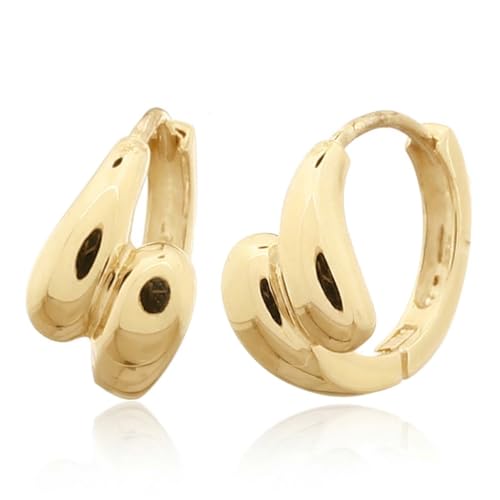 Boucles d'oreilles Jaro or créoles gouttes croisées pendantes moon femme