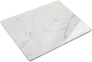 Marble Pastry Board, White Carrara Marble Cutting Board 16 x 12 Inches with Non-Slip Feet for Rolling Dough, Cheese, Pastries, Fruits and Vegetables