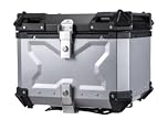CRUIZER Valigia Bauletto Moto Scooter posteriore alluminio anodizzato 55L Argento Silver con Cuscino posteriore