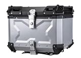 CRUIZER Valigia Bauletto Moto Scooter posteriore alluminio anodizzato 55L Argento Silver con Cuscino posteriore