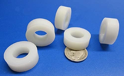Natural Nylon Spacer Unthreaded 1/2" Screw Size x 1.00" OD x .505" ID x .250" Length 50 Pcs
